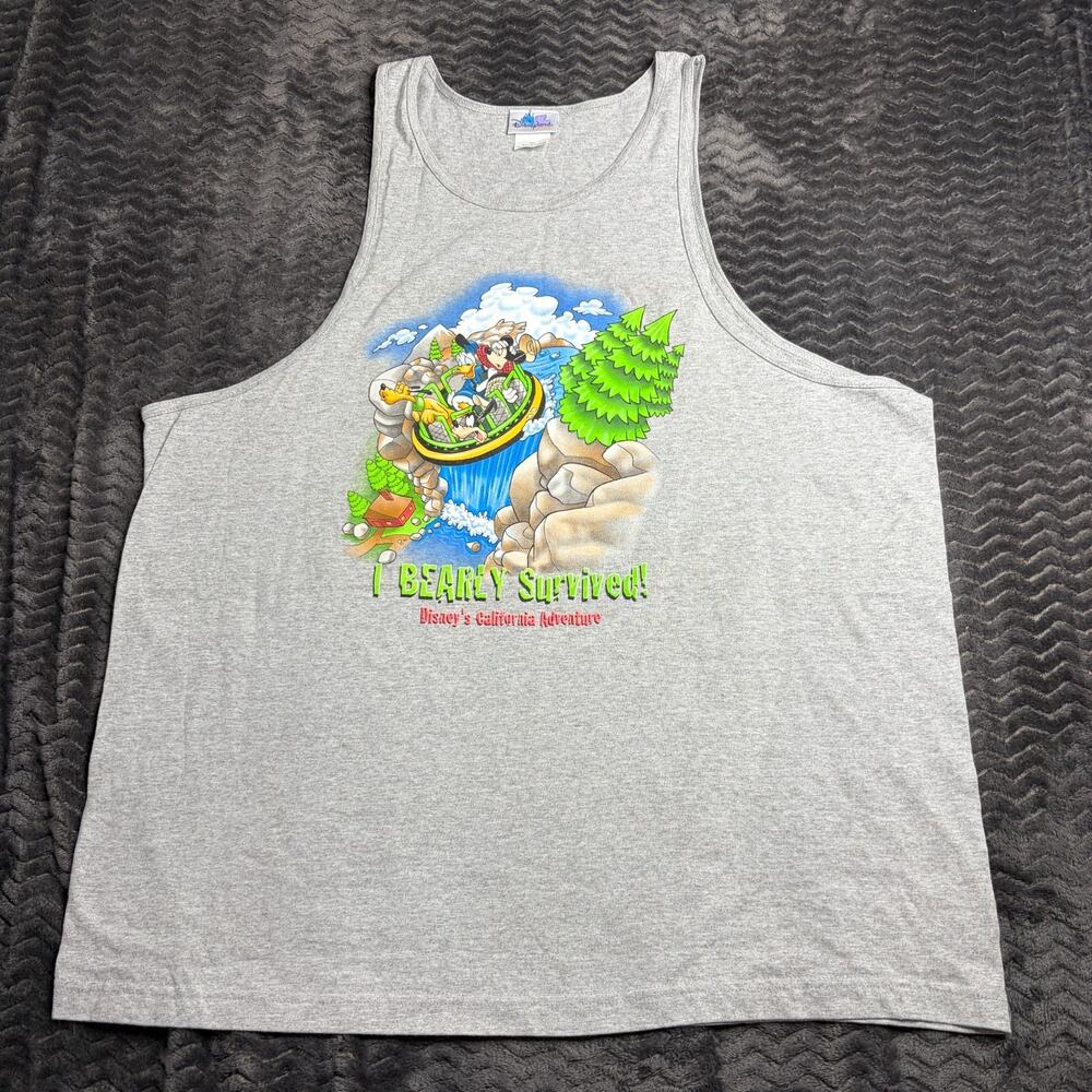 Disney'S California Adventure Disney Graphic Tank tee 2XL Gray Cotton
